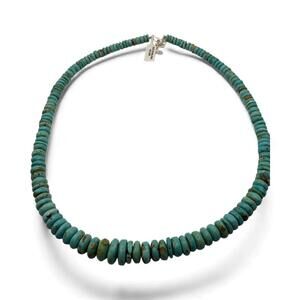 ✨ New Genuine Native Royston Turquoise Bead Necklace – 18–20" Adjustable ✨